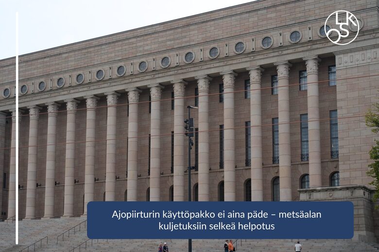 Ajopiirturin käyttöpakko ei aina päde – metsäalan kuljetuksiin selkeä helpotus